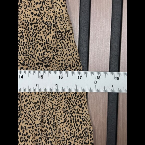 Japra Skirt Medium Womens Brown A Line Midi Smocked Back Leopard Art - Picture 4 of 6